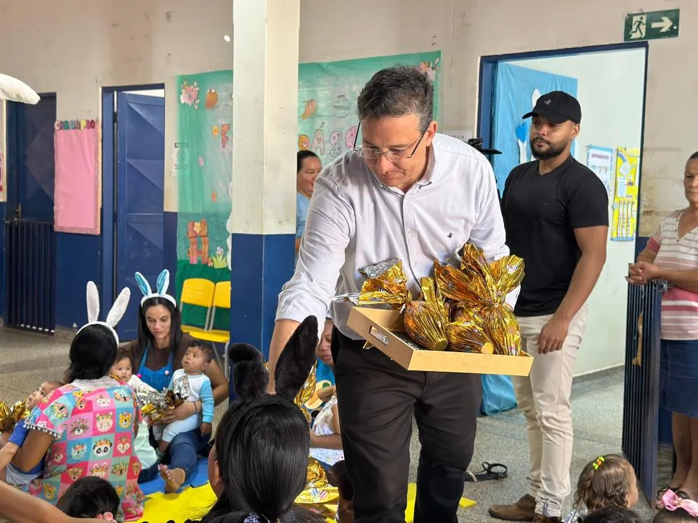 Nesta Páscoa, Prefeitura de Nova Alvorada do Sul entregou mais de 4,5 mil ovos para alunos da rede municipal